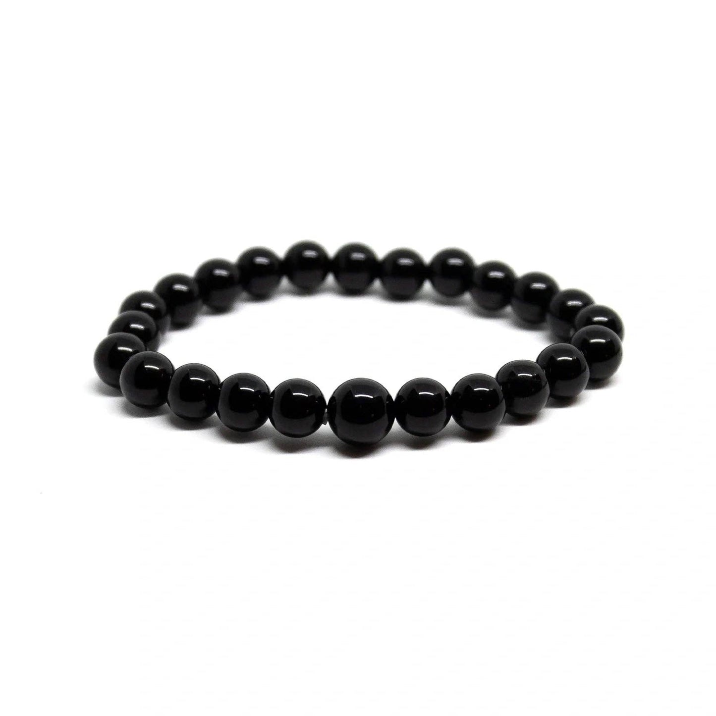 Black Tourmaline Beaded Bracelet 4mm - Small Wrist