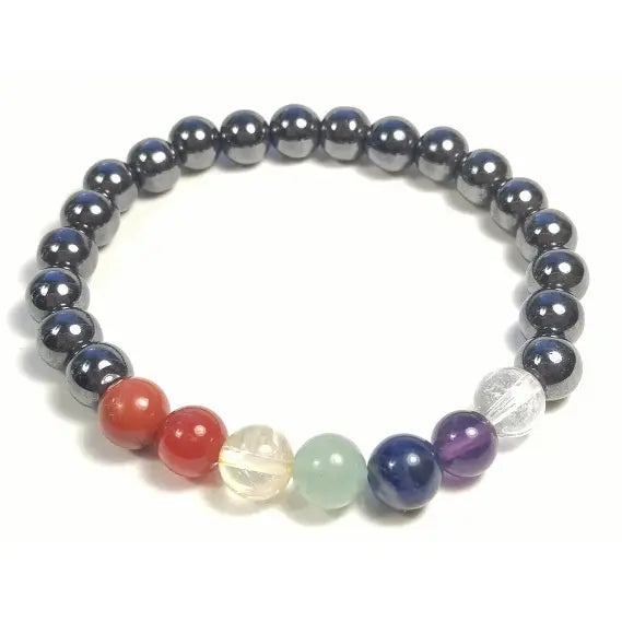 Real Gemstone Hematite Chakra Bracelet