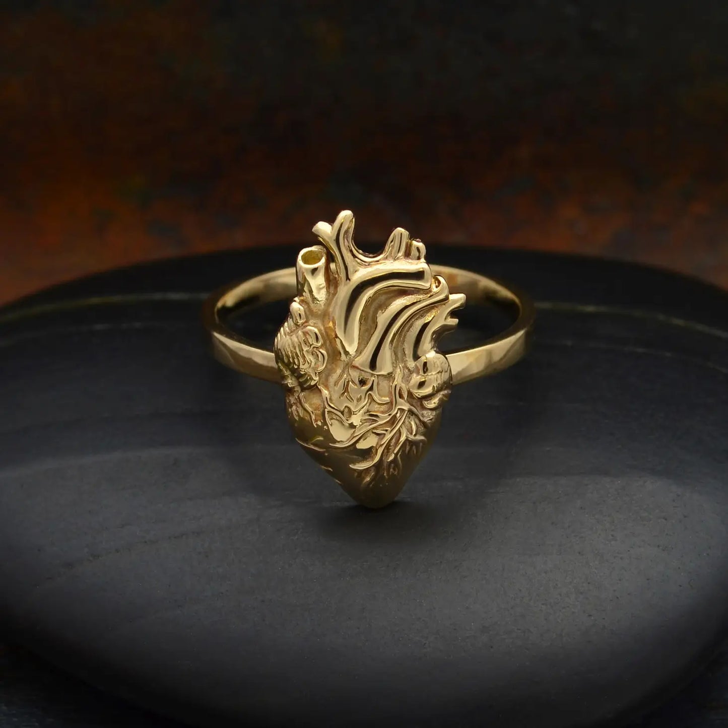 Anatomical Heart Ring - Bronze
