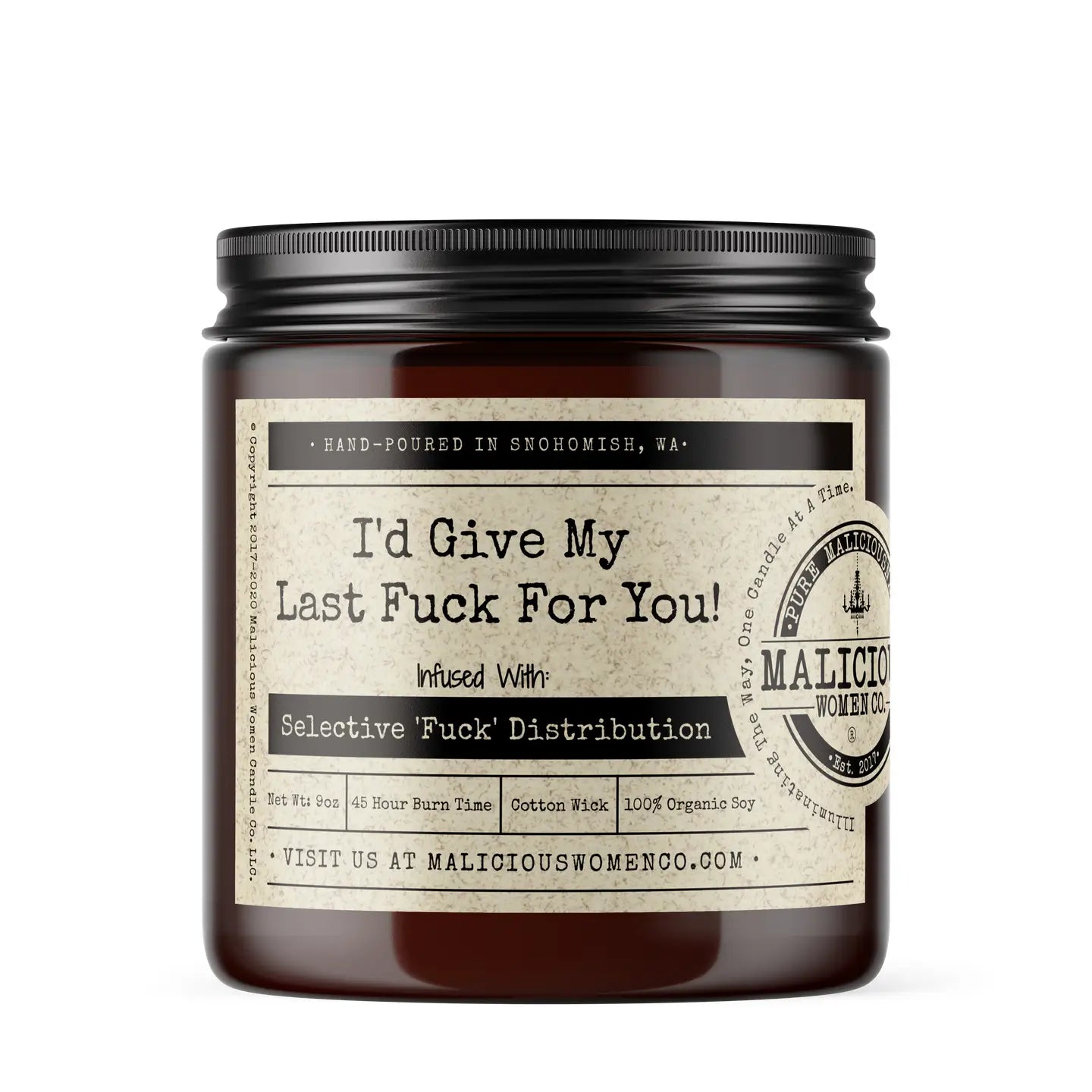 I'd Give My Last Fuck For You! Candle- Scent: Blueberry Cobbler