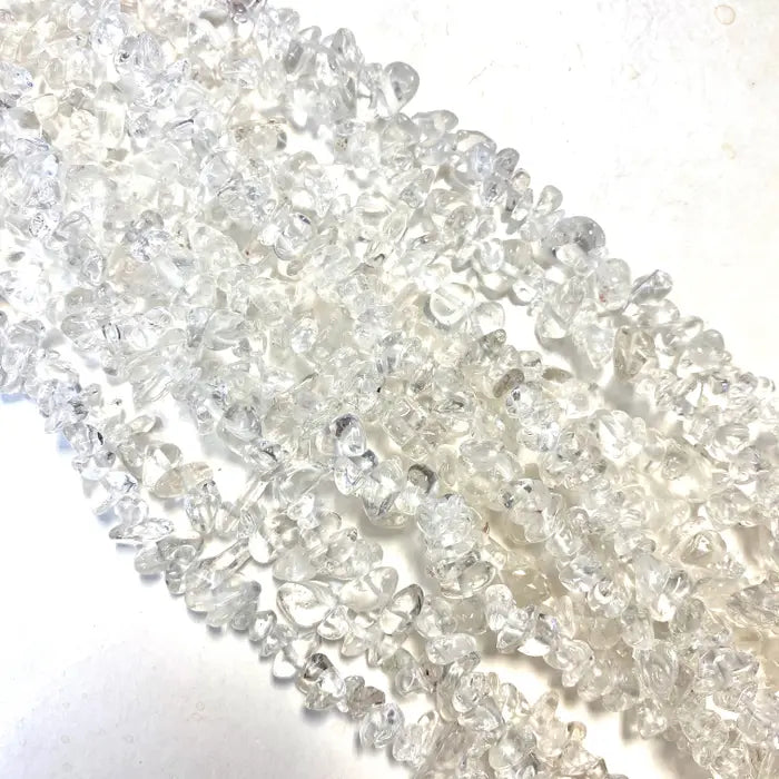 Clear Quartz Chip Beads 32"