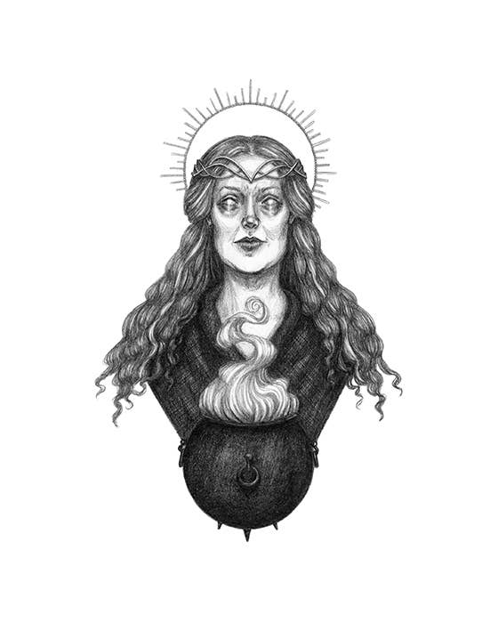 Ceridwen Fine Art Print - Welsh Goddess of Wisdom & Rebirth