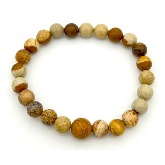 Picture Jasper Stretchy Beaded Bracelet