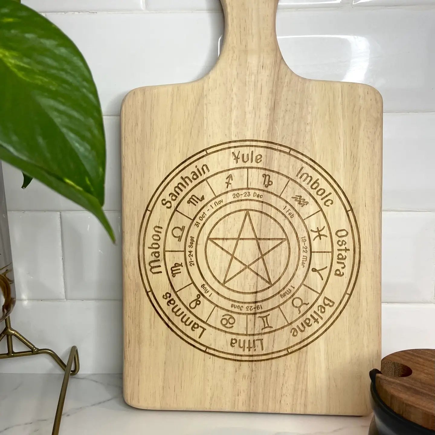 13" Wheel of the Year Engraved Charcuterie Cutting Board