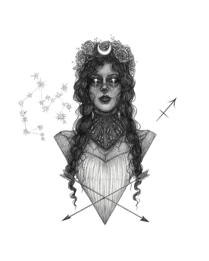 Sagittarius Goddess Fine Art Print - Astrology - Zodiac