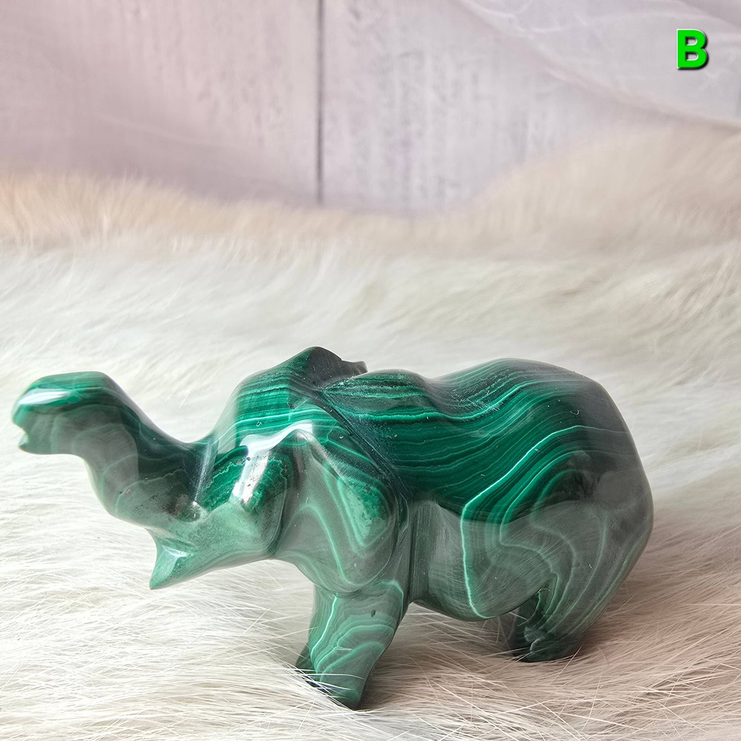 Malachite Elephant Crystal Carving ~ Polished Crystals