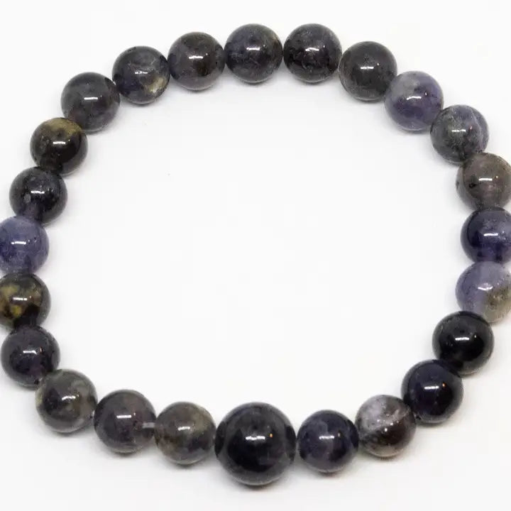 Iolite Beaded Bracelet - Wrist Mala - 8mm