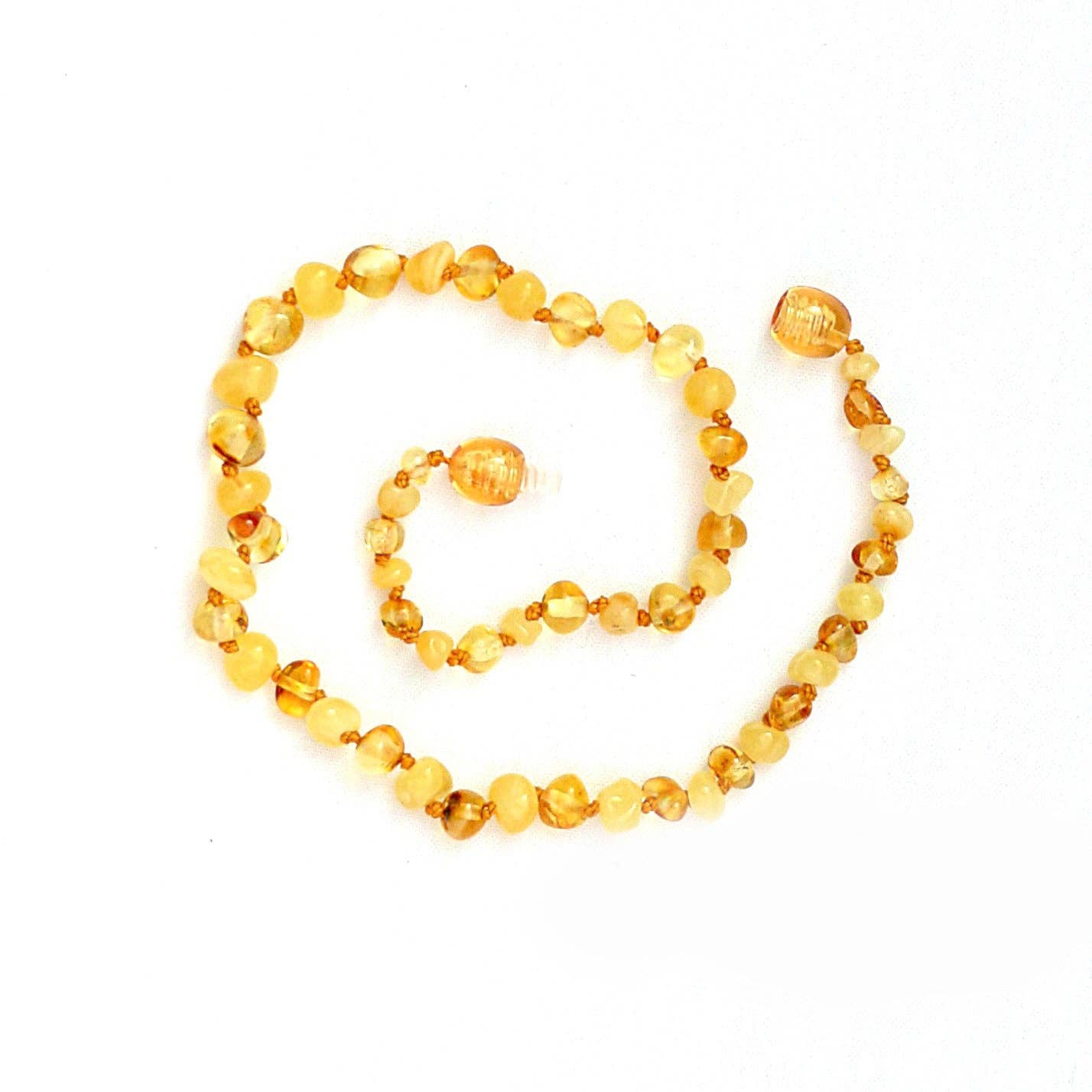 Baltic Amber Necklace - Gold Circle 13"