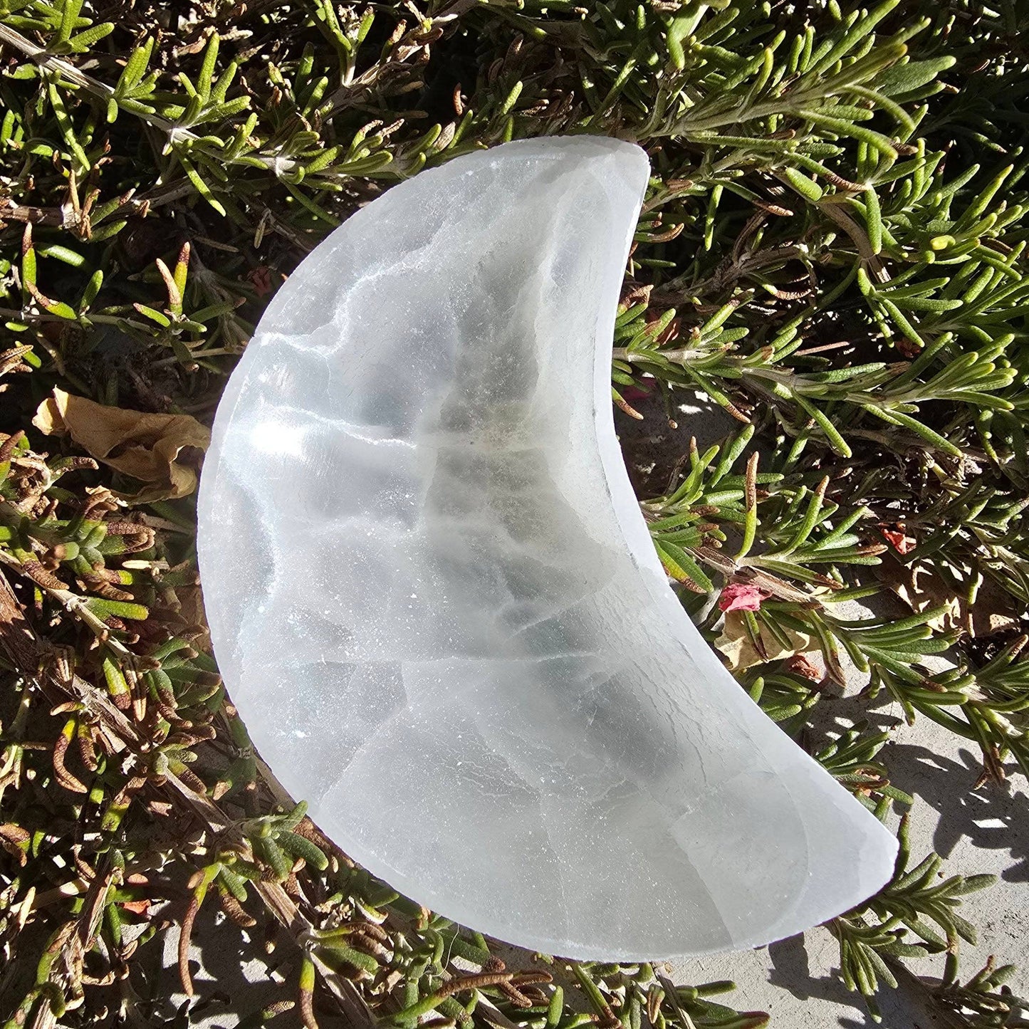 9-10cm Selenite Moon Bowl ~ Polished Crystal Shapes