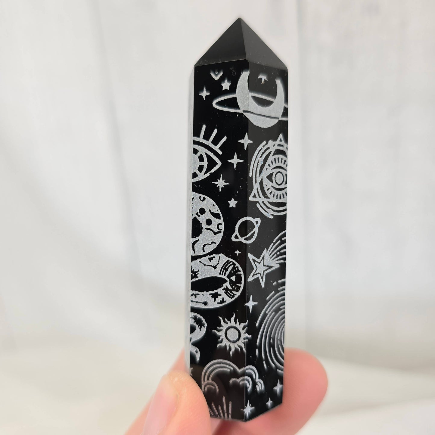 3pc Obsidian Design Tower ~ Polished Crystals