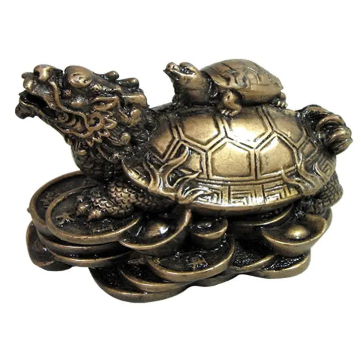 Money Turtle - Polystone - Gold