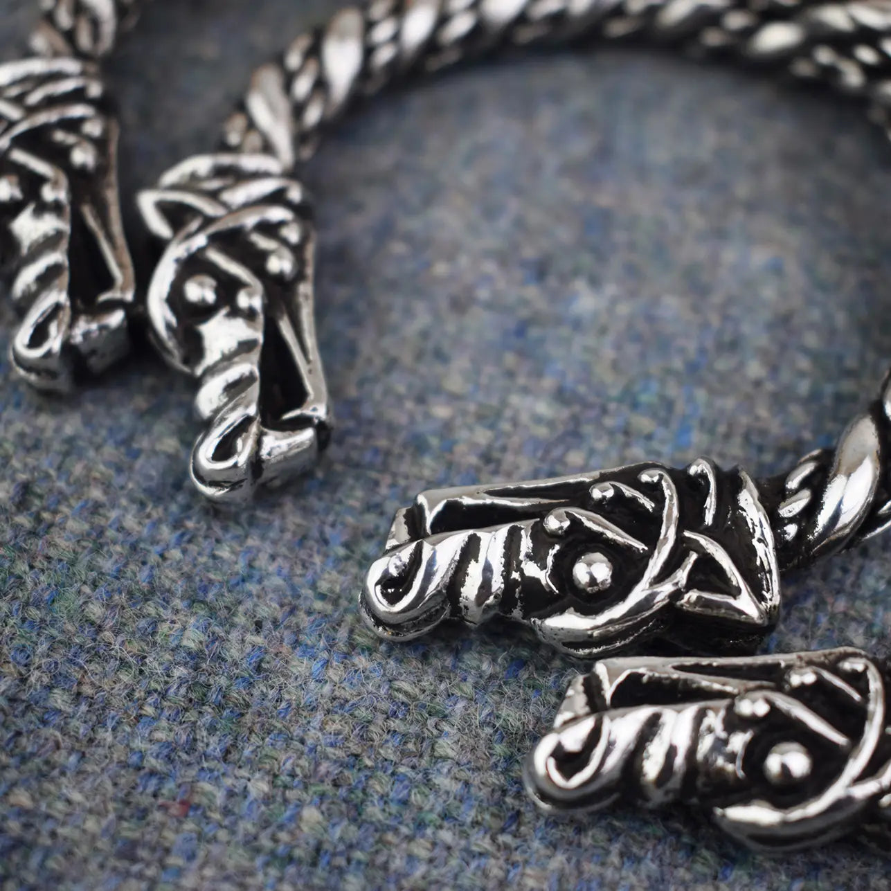 Large Pewter Viking Wolf Bracelet