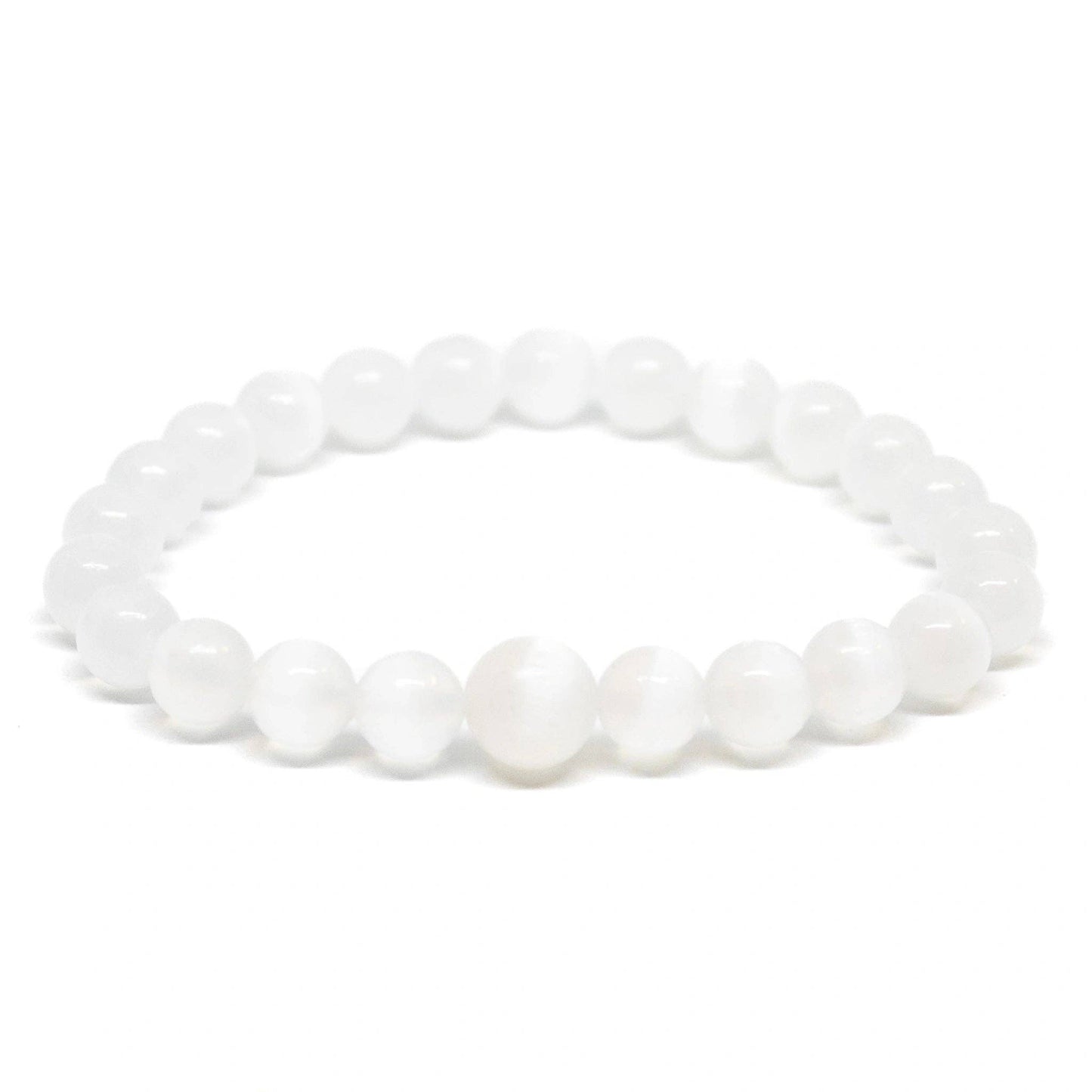 Selenite Stretchy Beaded Bracelet - Wrist Mala - 8mm