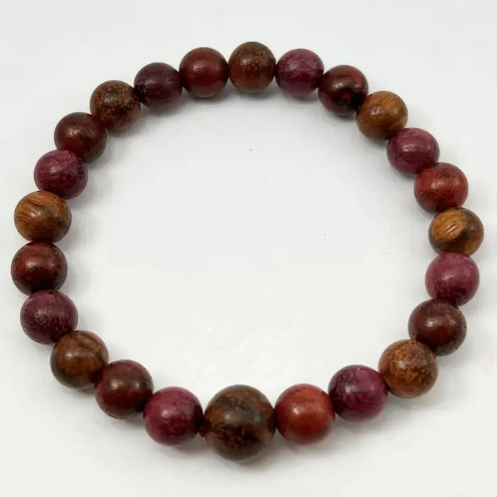 Dragon Blood Wood, Purpleheart, Tiger Aloeswood Bracelet 8mm
