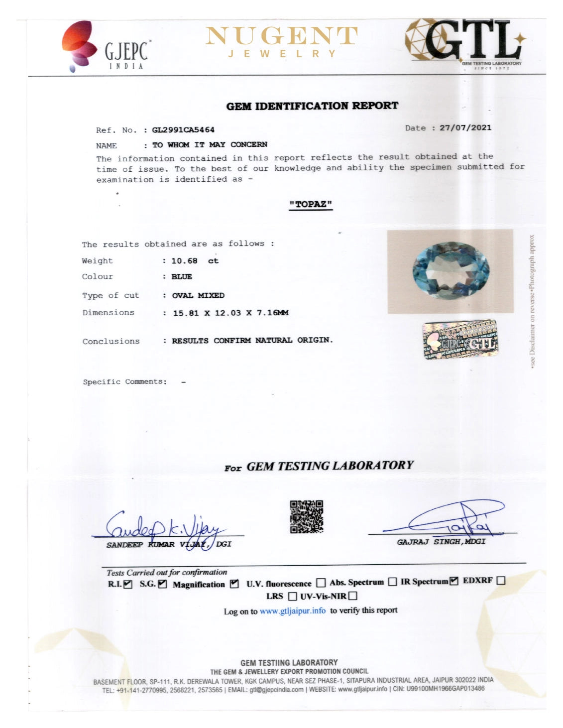 Blue Topaz Horseshoe Ring Size 7
