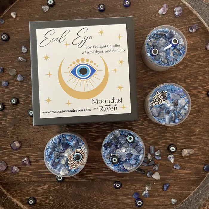 Evil Eye Tealight Crystal Candles
