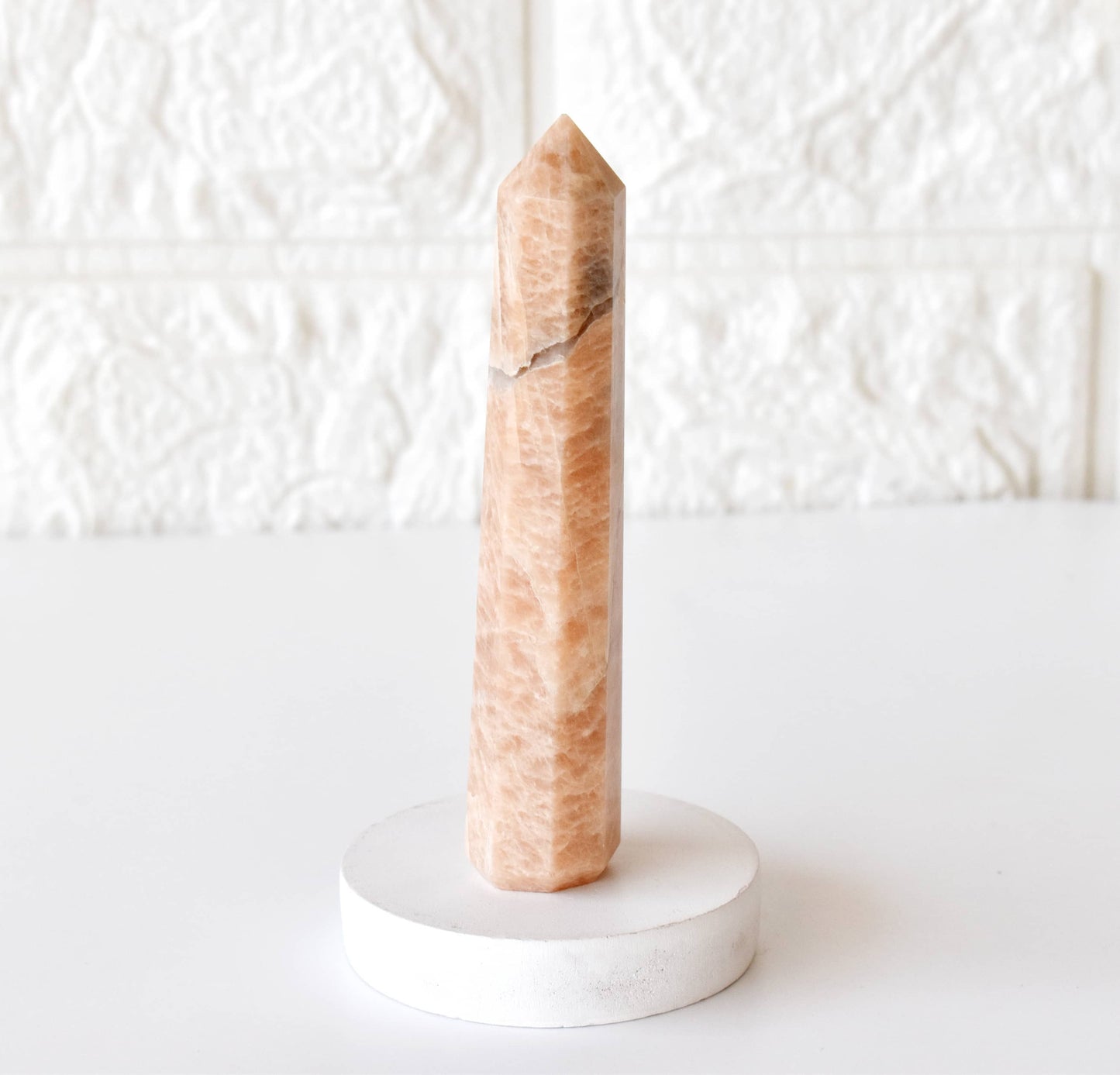 Moonstone Crystal Tower | Healing Obelisk Point | Natural Gemstone Tower