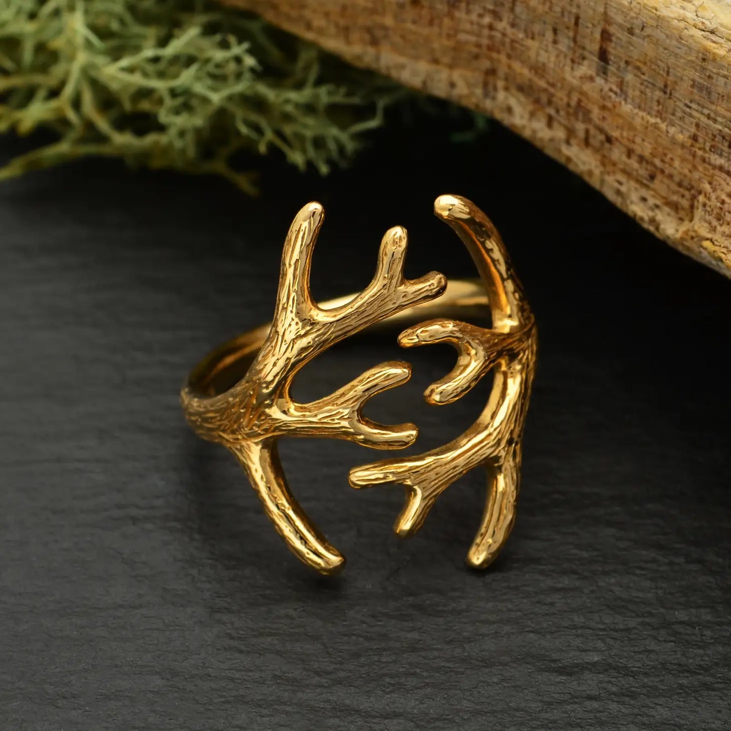 Adjustable Antler Ring - Bronze