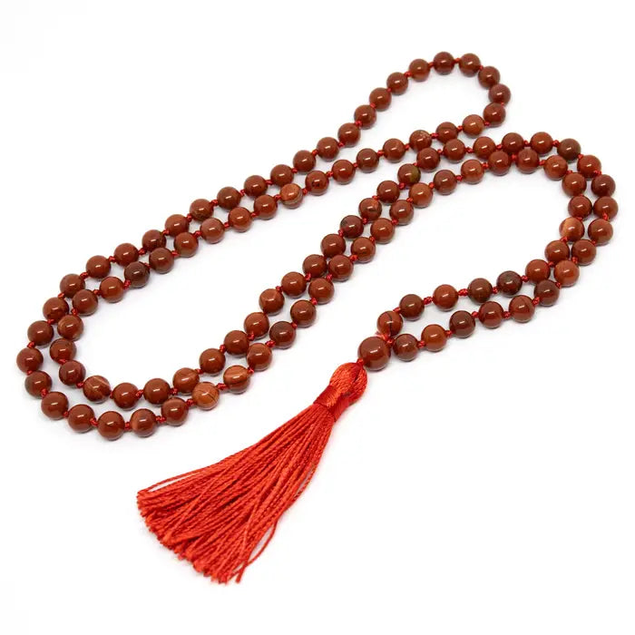 Red Jasper Knotted 108 Bead Mala Prayer Beads