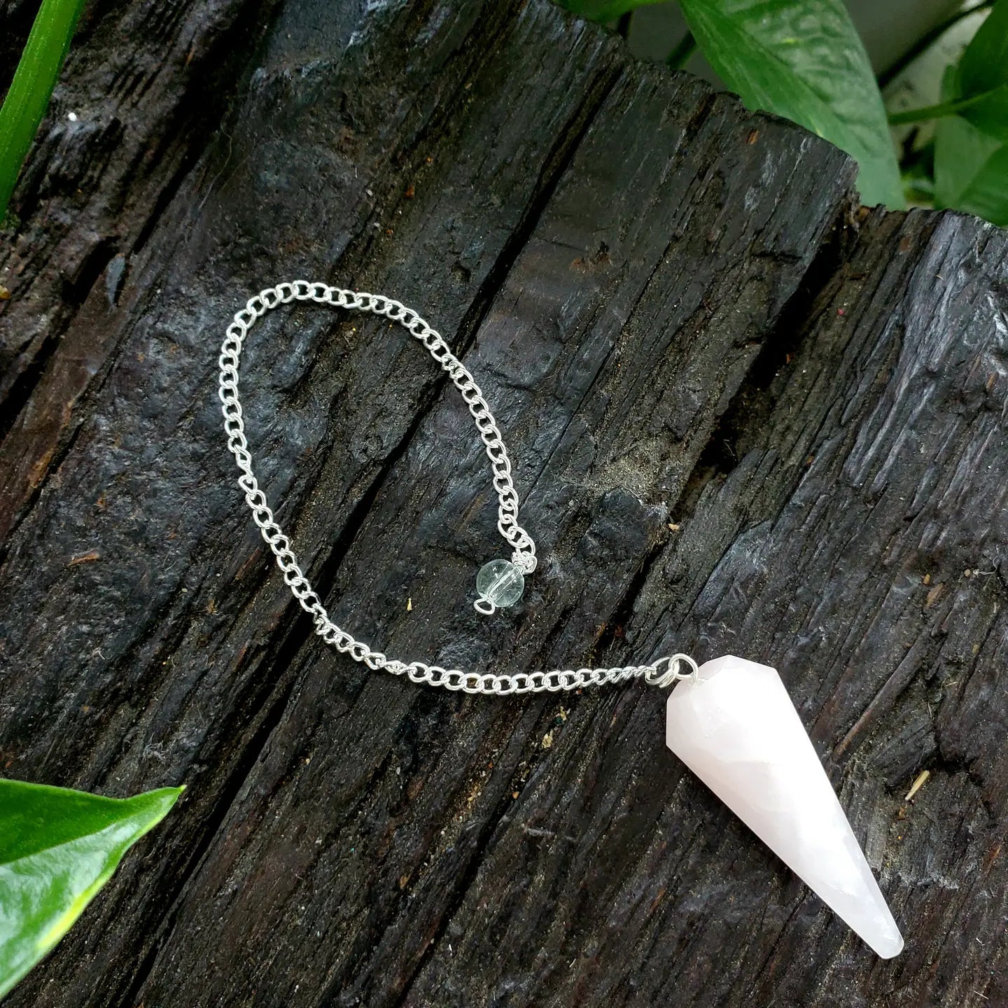 Authentic Rose Quartz Crystal Pendulum