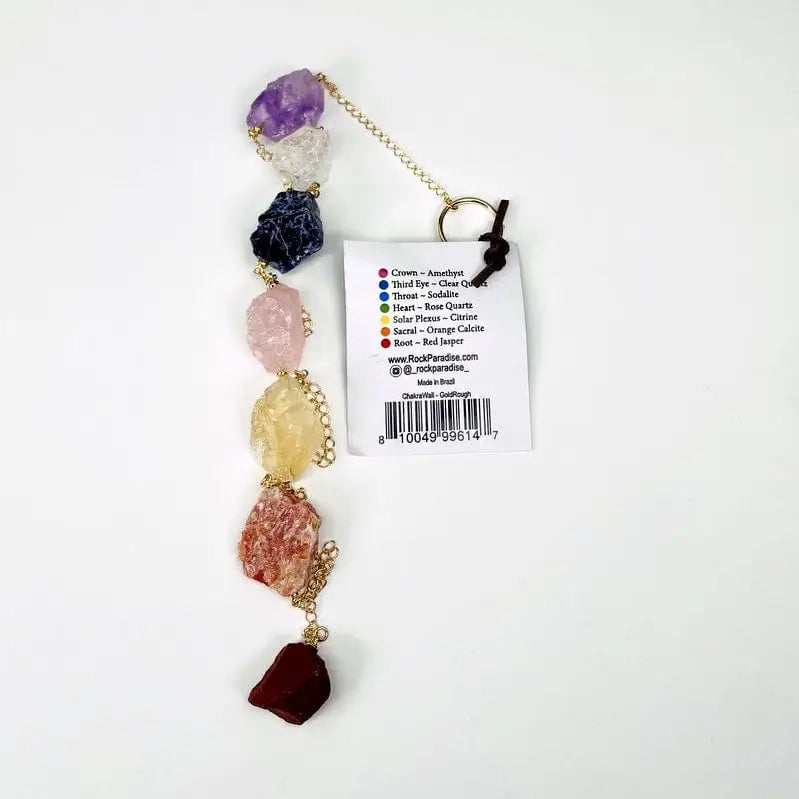 Crystal Chakra Wall Hanger Rough Stones