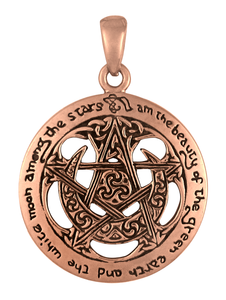 Copper Moon Pentacle Pendant