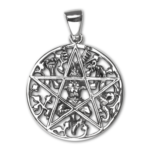 Sterling Cernunnos Pentacle Pendant