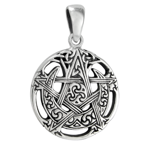 Small Cut Moon Pentacle Pendant