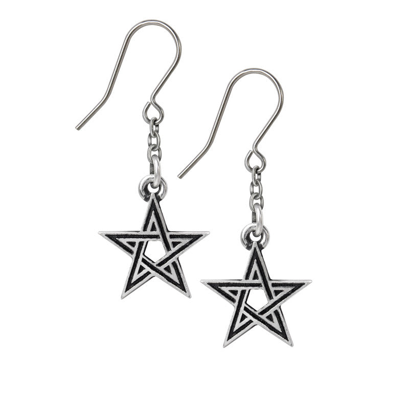 Black Star Earrings E395