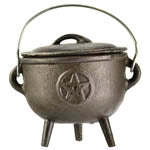 Pentagram cast iron cauldron
