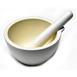 Mortar/Pestle White Ceramic