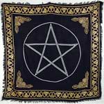 Altar Cloth Gold Border Pentagram