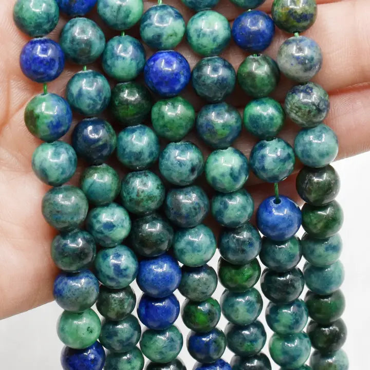Azurite Malachite Round Beads 6mm