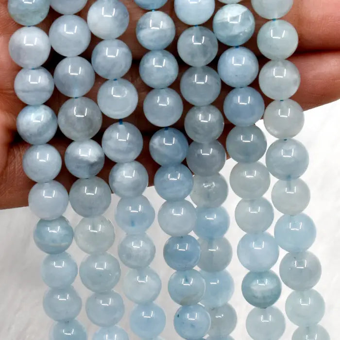 Aquamarine Round Beads 6mm
