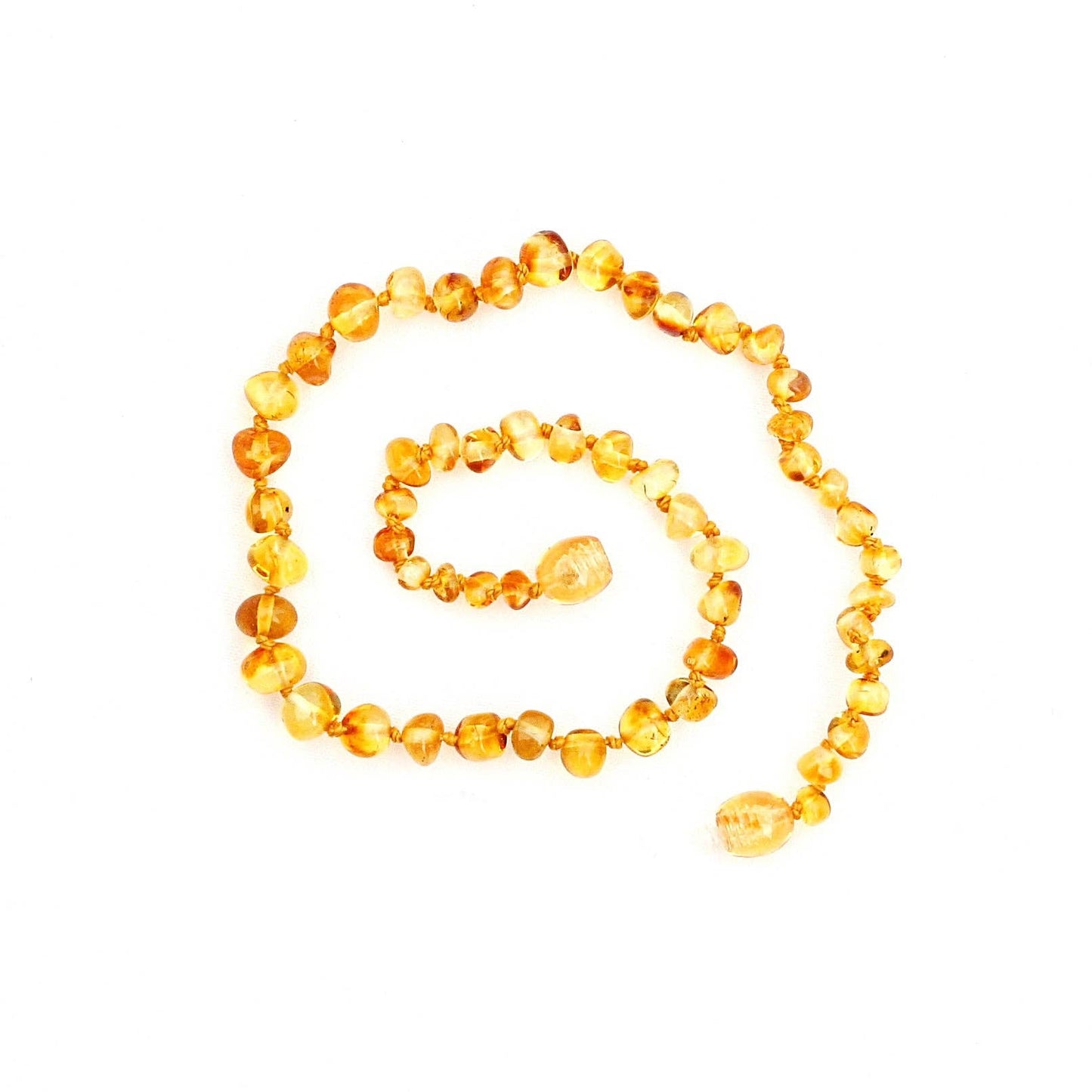 Baltic Amber Necklace - Gold Circle 11"