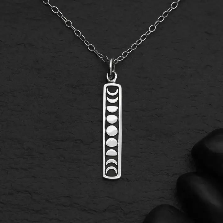 Vertical Moon Phase Necklace 18 Inch