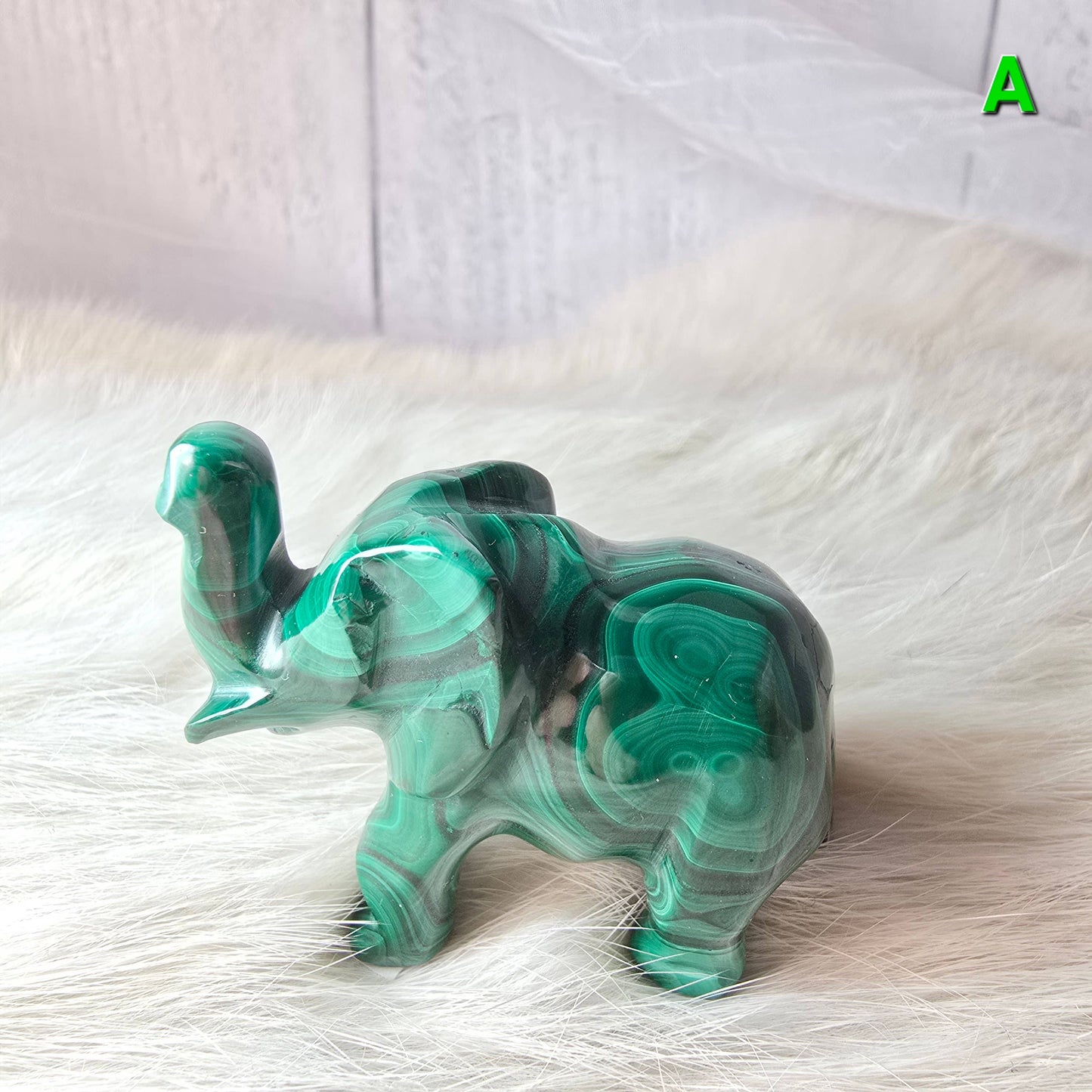 Malachite Elephant Crystal Carving ~ Polished Crystals