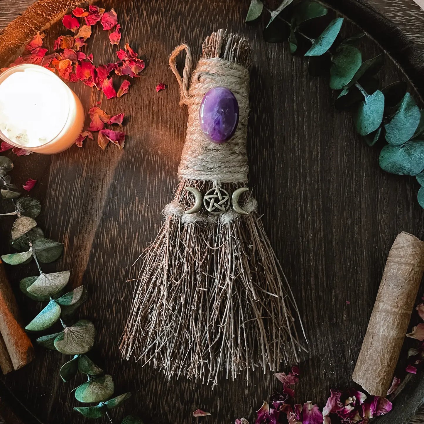 Triple Moon Pentacle Besom