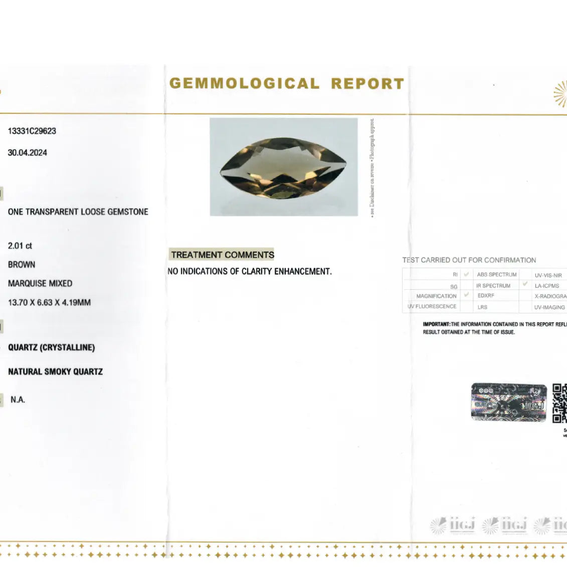 Smokey Quartz Teardrop Ring Sterling Silver Size 8