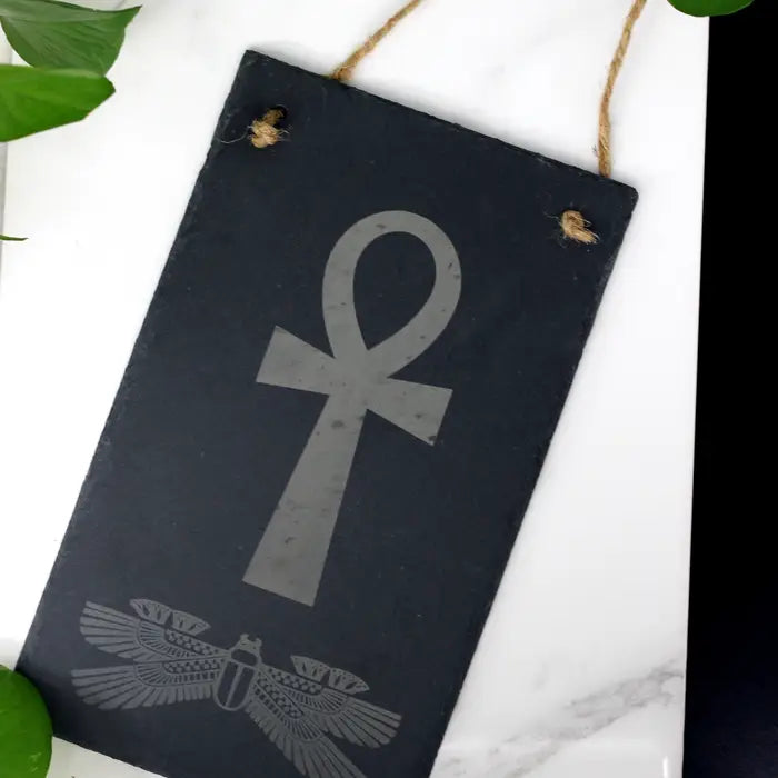 10" Ankh and Scarab Egyptian Wall Hanging Sign
