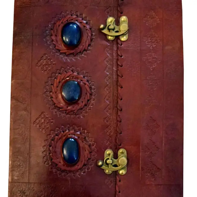 10 x 13 Leather Journal with Stones