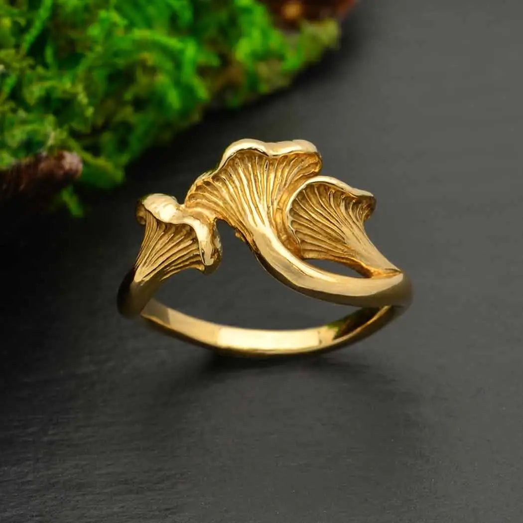Chanterelle Mushroom Ring Bronze