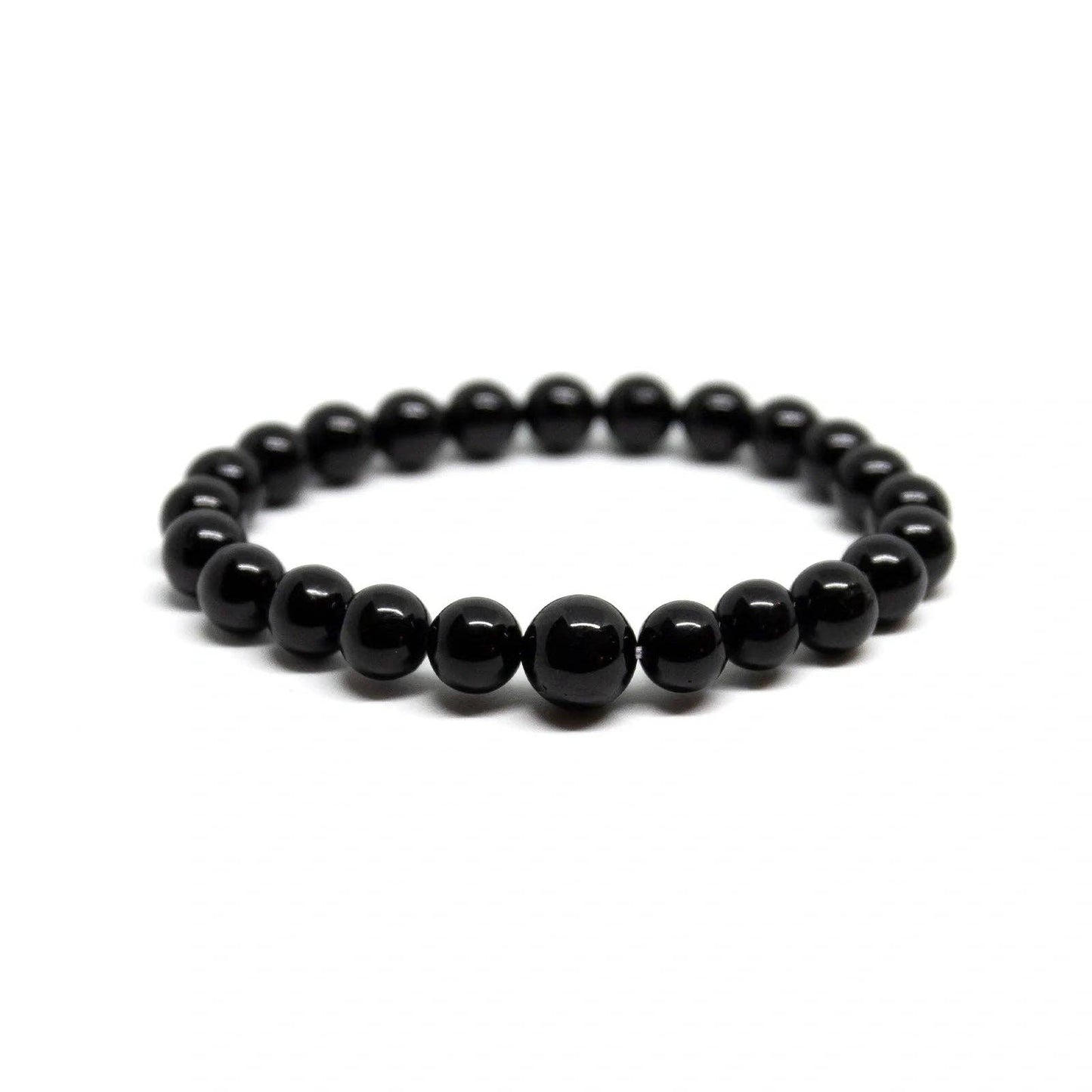 Black Obsidian Beaded Bracelet 6mm - Average Wrist