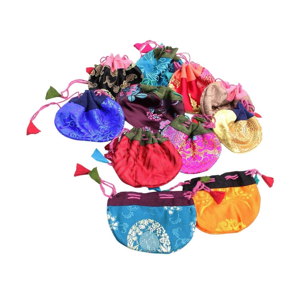 Silk Crystal Pouch - Assorted Colors (5.5" x 4")