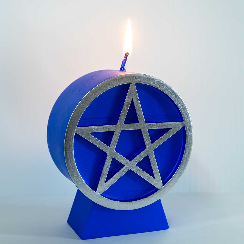 Intention Candle - Pentacle Blue & Silver (Each)