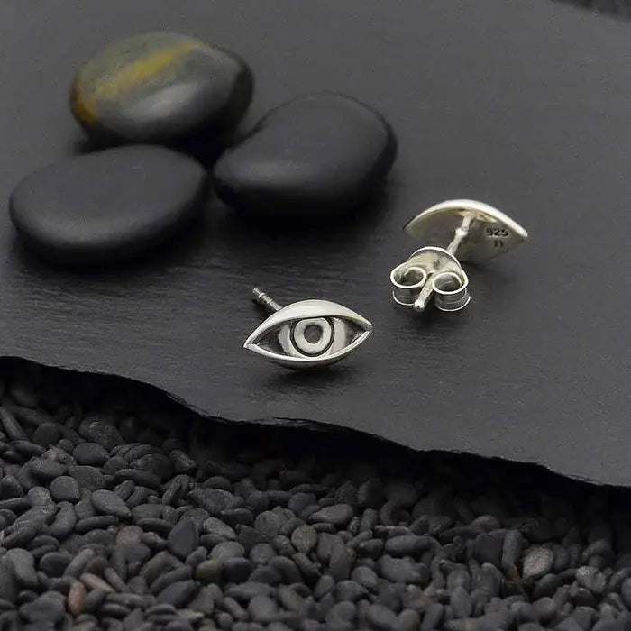 Sterling Silver Dimensional Eye Post Earrings