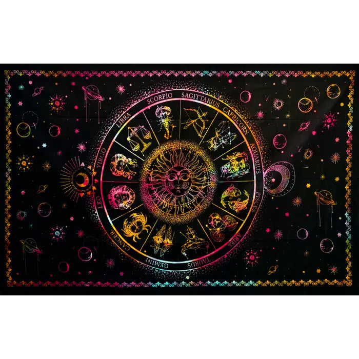 Astrology Sun Sign and Stars Twin Tapestry