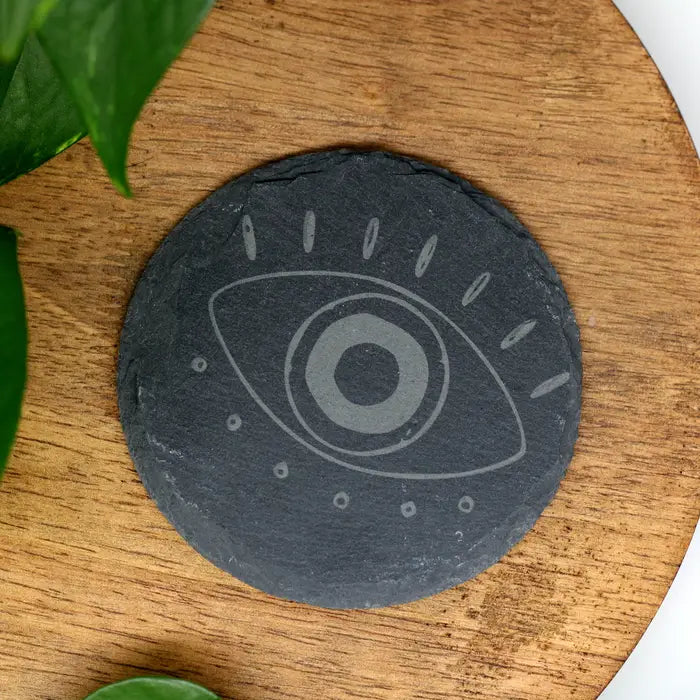 Mal De Ojo Engraved Slate Coaster