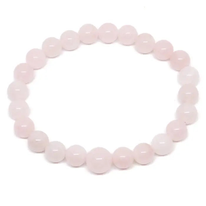 Rose Quartz Stretchy Beaded Bracelet - Prayer Beads - 8mm