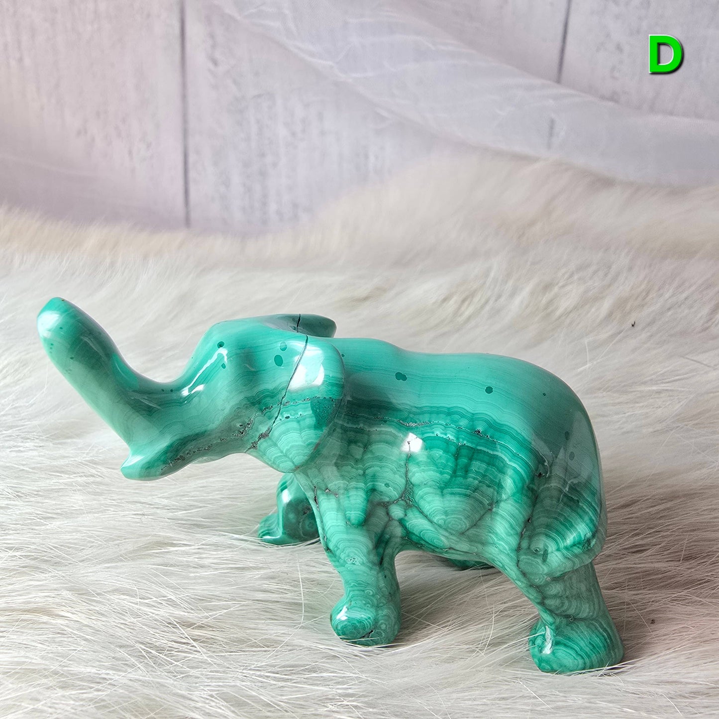 Malachite Elephant Crystal Carving ~ Polished Crystals
